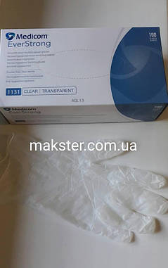 Рукавички вінілові неопудрені Medicom, фото 3