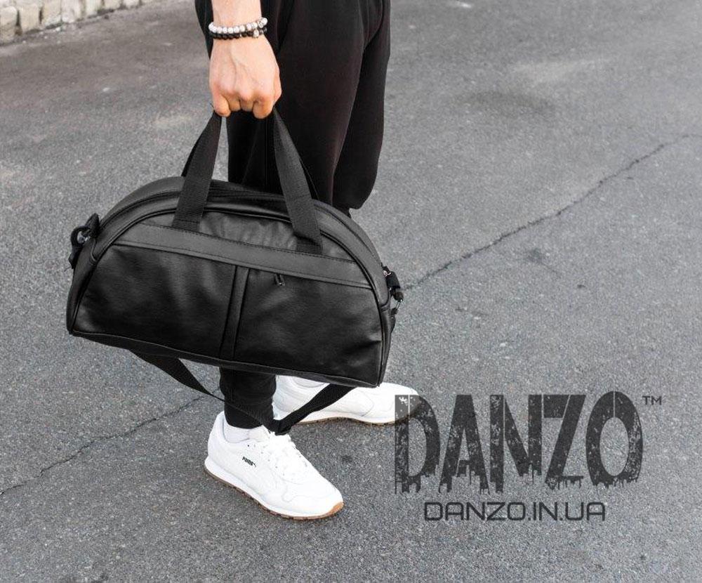Чорна чоловіча сумка з екошкіри на плече PUMA DONAT дорожня міська