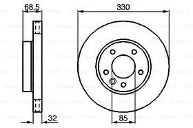 Гальмівний диск передній лівий Volkswagen Touareg (2002-) Bosch 0986479248