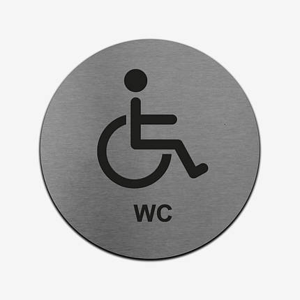 Табличка кругла "WC для інвалідів" Stainless Steel, фото 3