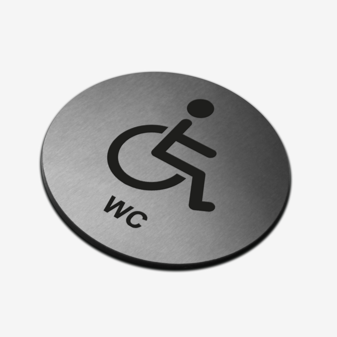 Табличка кругла "WC для інвалідів" Stainless Steel
