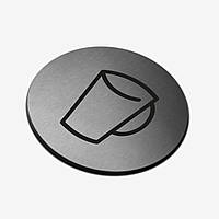 Табличка круглая "Чашка" Stainless Steel