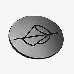 Табличка кругла "Напої заборонені" Stainless Steel