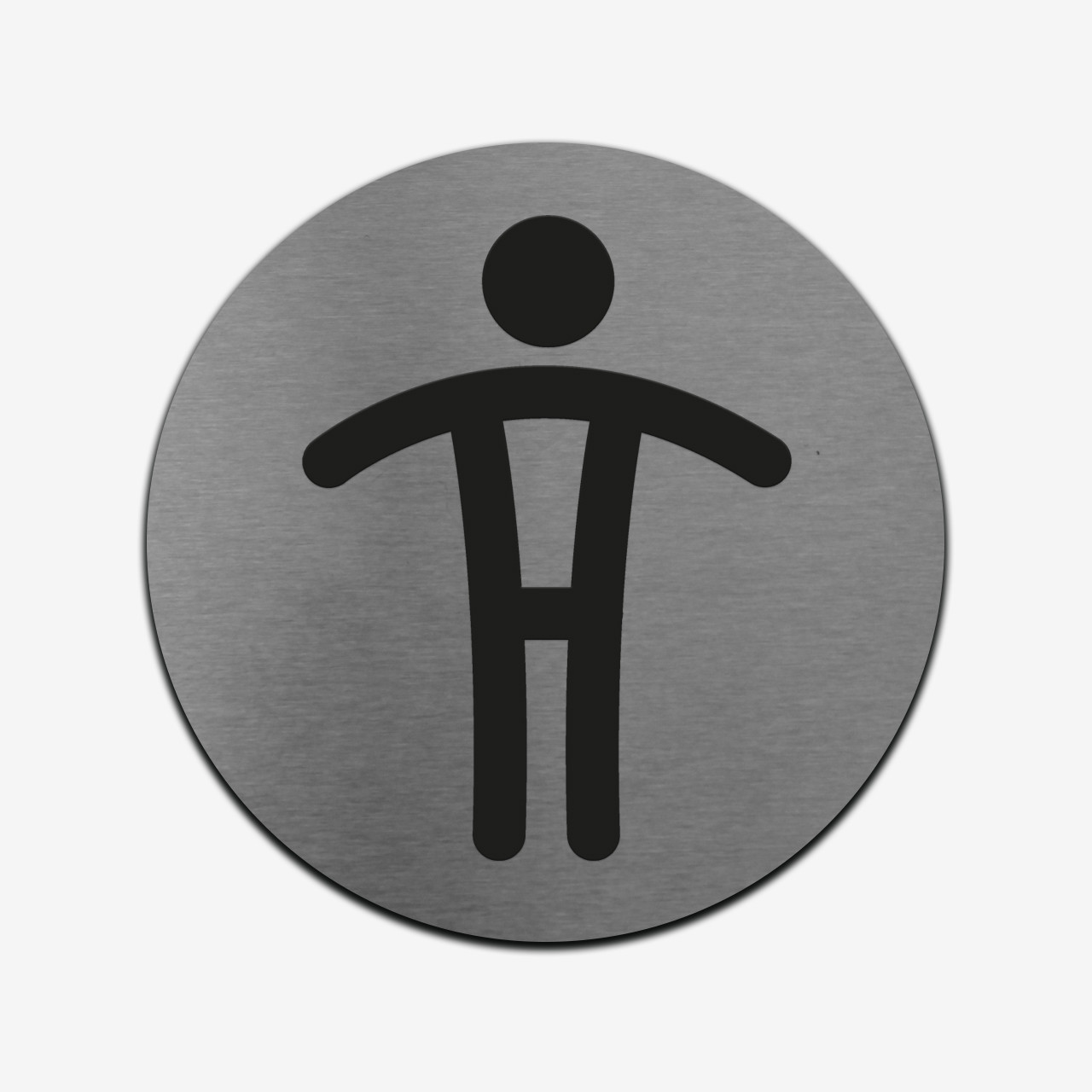 Табличка кругла "Чоловічий туалет" Stainless Steel