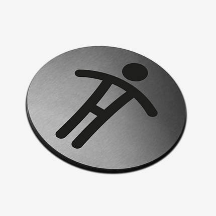 Табличка кругла "Чоловічий туалет" Stainless Steel, фото 3
