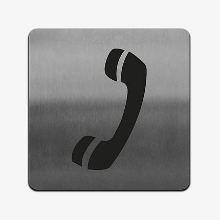 Табличка "Телефон" Stainless Steel, фото 3