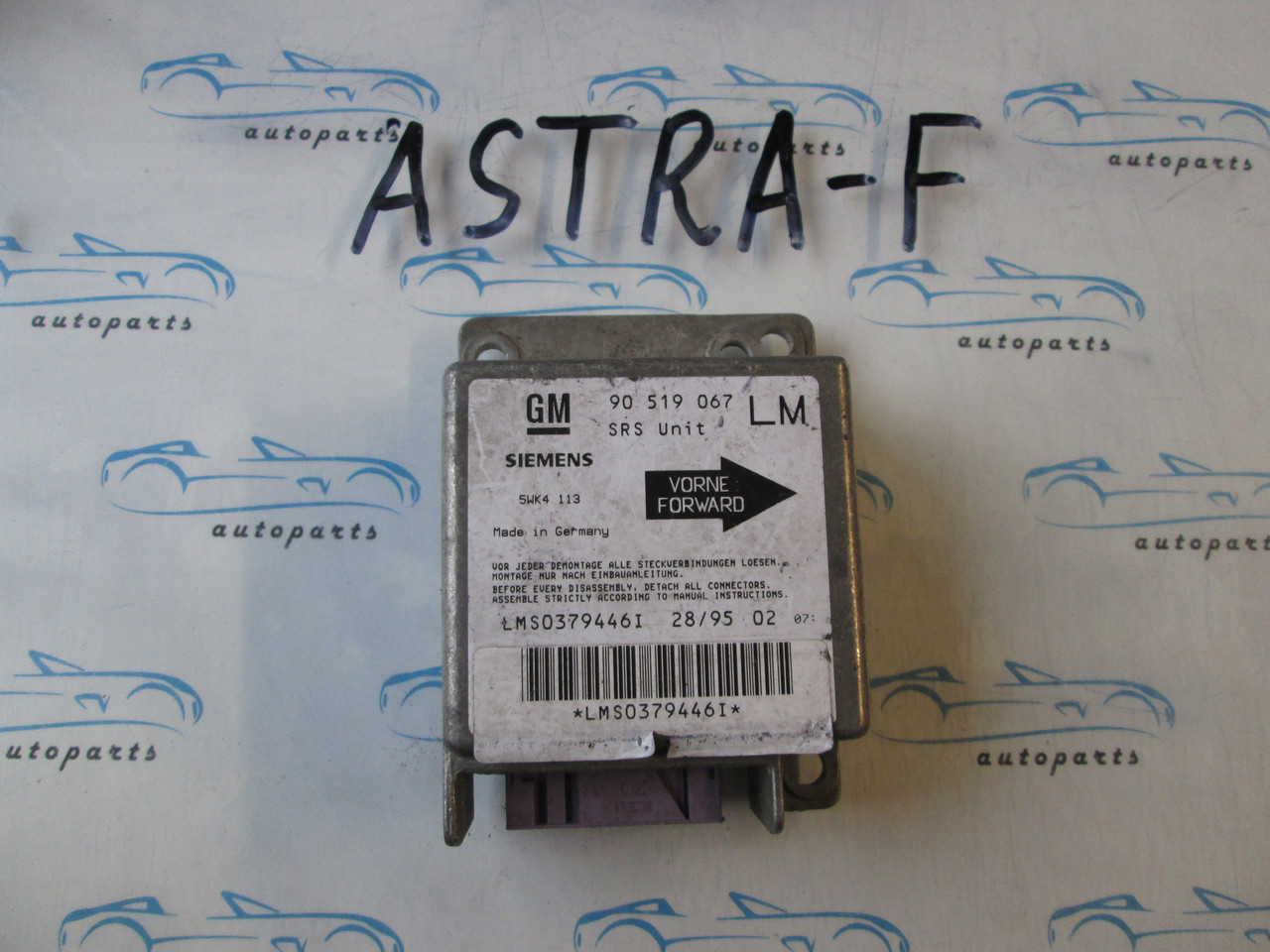 Блок управління airbag opel Astra F, 90519067