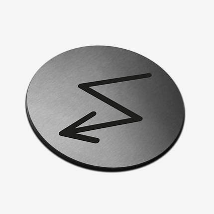 Табличка кругла "Електрика" Stainless Steel, фото 1
