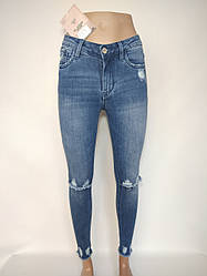 Джинси жіночі блакитні рвані/джинси з високою посадкою/модні молодіжні джинси Redress 2020