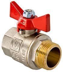 Кран латунний кульовий 1/2" Ручка " метелик, фото 1