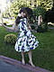 Сукня Nadine з спідницею сонце кльош 134 см біле з квітковим принтом, фото 3