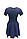 Маленьке чорне плаття в синій горох літнє з коротким рукавом приталене спідниця кльошена, фото 3