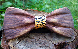 Дерев'яна метелик краватка 3D Leo ручної роботи, серія Зирикот