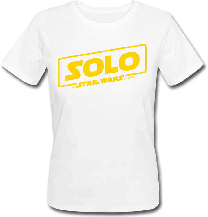 Женская футболка Solo: A Star Wars Story - Logo Yellow (белая) - фото 1 - id-p714495531