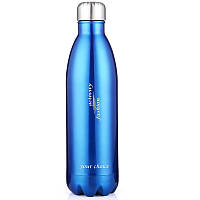Термос спорт бутылка S'Well Sport глянцевая с надписями 500 мл синий