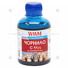 Чорнило WWM для Canon CL-511С/CL-513С/CLI-521C 200г Cyan водорозчинне (C11/C)