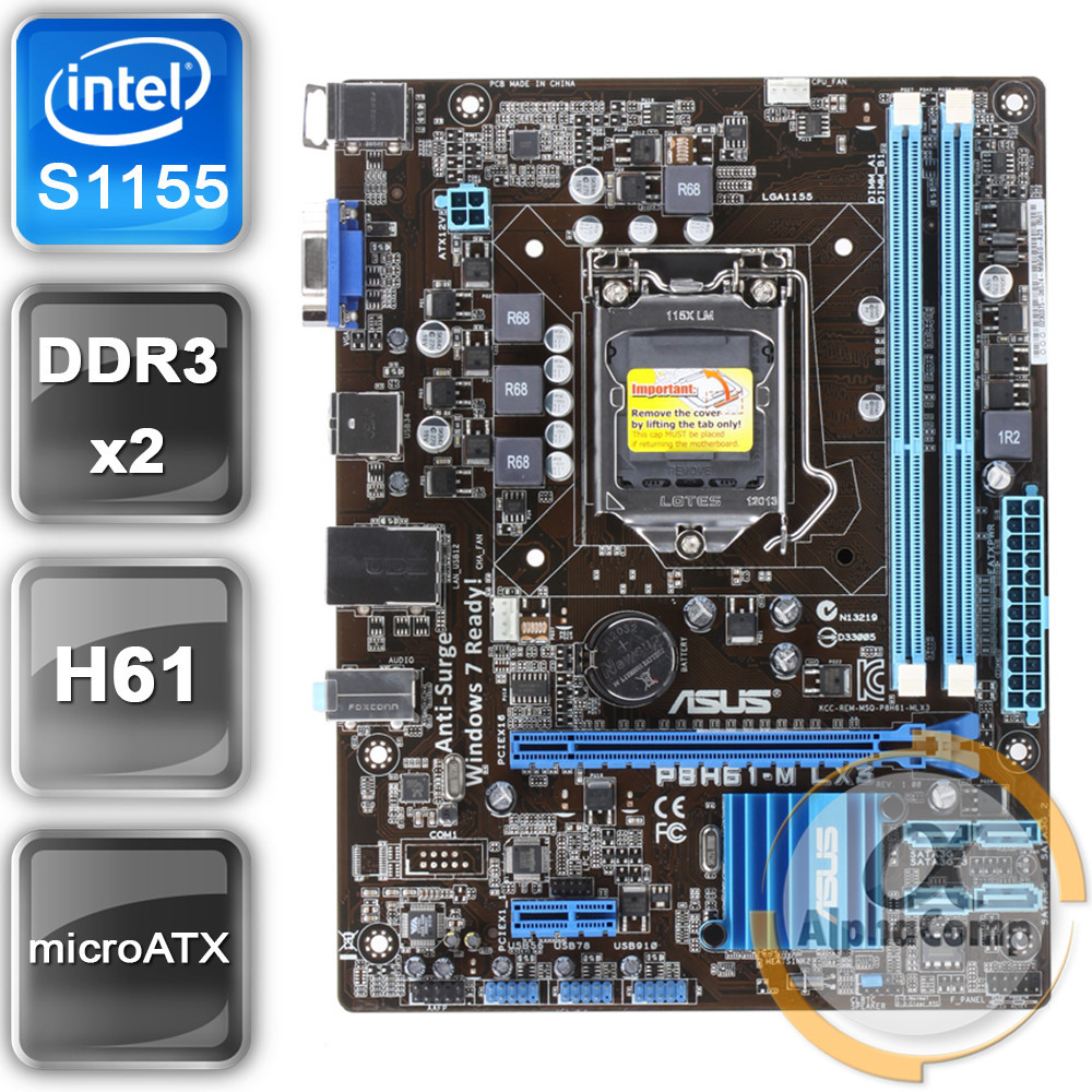 Материнська плата Asus P8H61-M LX3 R1.0 (s1155• H61 • 2xDDR3) БУ
