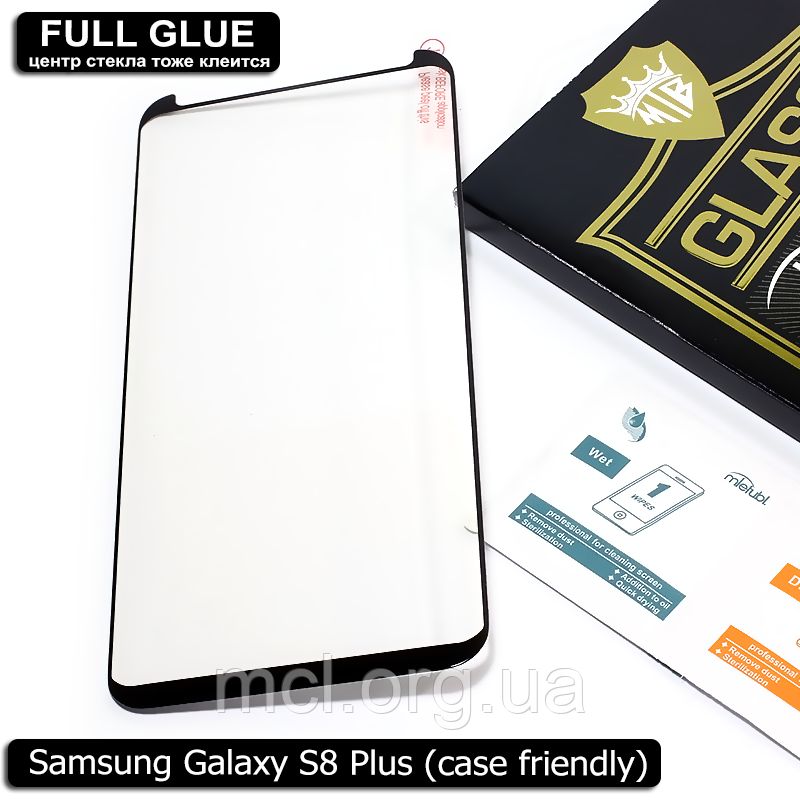 Захисне скло Full Glue Samsung Galaxy S8+ Case Friendly (Black) - 5D Повна поклейка