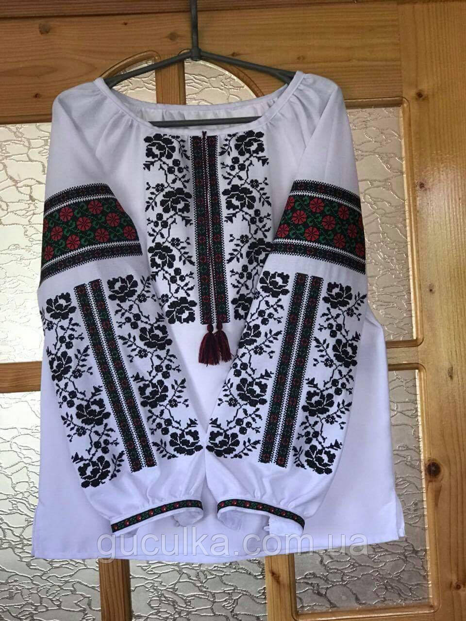 Вишита жіноча блуза на домотканому полотні, фото 1