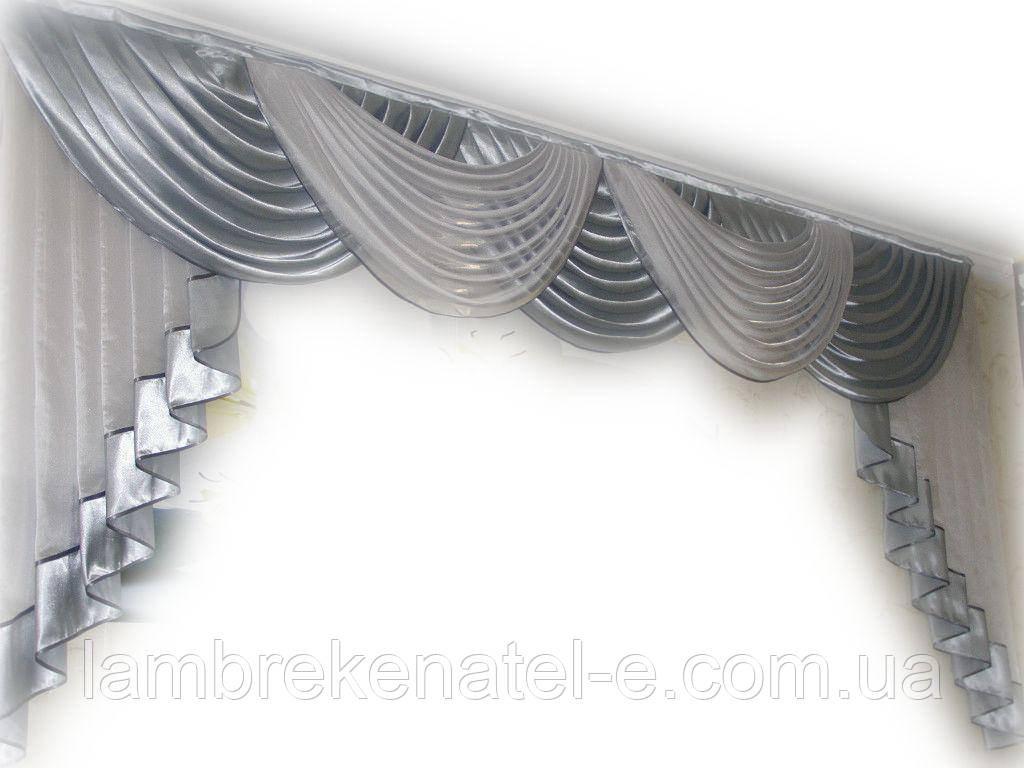 Ламбрекен для залу сірий, фото 1