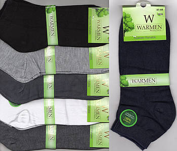 Шкарпетки чоловічі демісезонні бамбук Warmen, без шва, 41-44 розмір, короткі, асорті, 02320