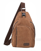 Сумка-рюкзак коричневая малая мешковина Binghu