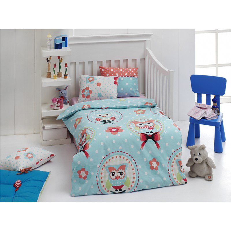 Детское постельное белье для младенцев Eponj Home - Baykus A.mavi