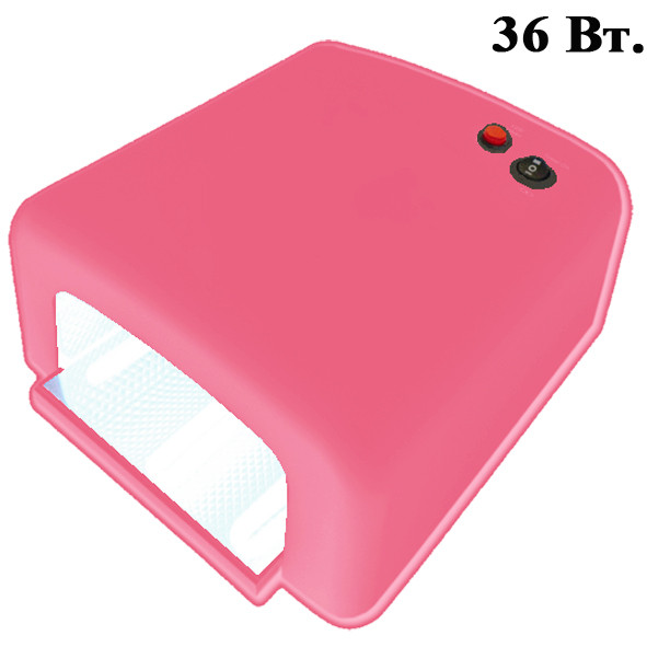 UV Лампа для Сушіння Ногтей 36 W для Полімеризації Гелів, Гель-Лаків та Акрилу, Колір Рожевий