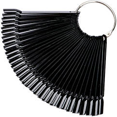 Палітра для Лаків і Фарбік для Нігтів Віяло з Типсами на Кільці Чорна Матова на 50 образів