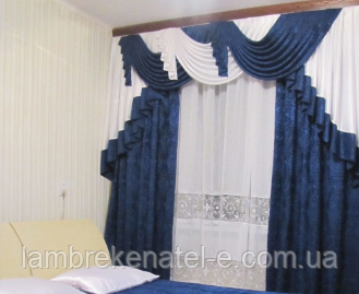 Ламбрекен у спальню зі шторами, фото 1