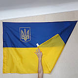 Прапор України з гербом 135х90 см прапор України з тризубом, фото 3