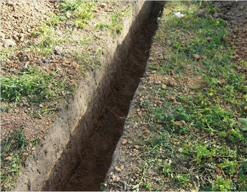Траншея для труб ПНД Траншея для труб ПНД