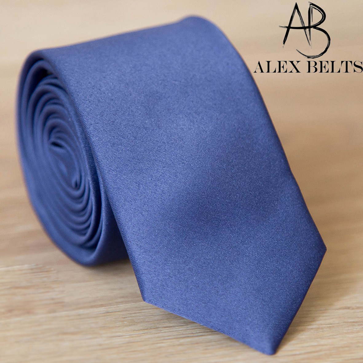Краватка чоловіча вузька однотонна світло-синя | Lan Franko Арт.:GMUO004
