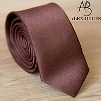 Краватка чоловіча вузька однотонна коричнева | Lan Franko Арт.:GMUO005