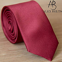 Узкий галстук бордовый, однотонный | Lan Franko. Арт.:GMUO012
