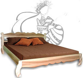 Ліжко двомісне з натурального дерева Алеся