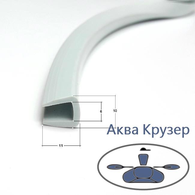 П-образный окантовочный профиль ПВХ; 6 мм, цвет светло-серый в Киеве и ...