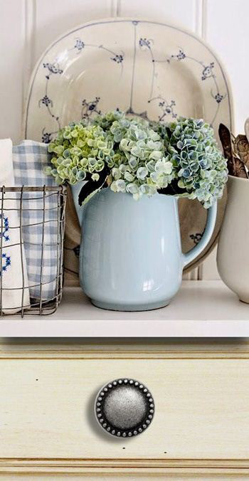 классическая ручка кнопка в античном серебре