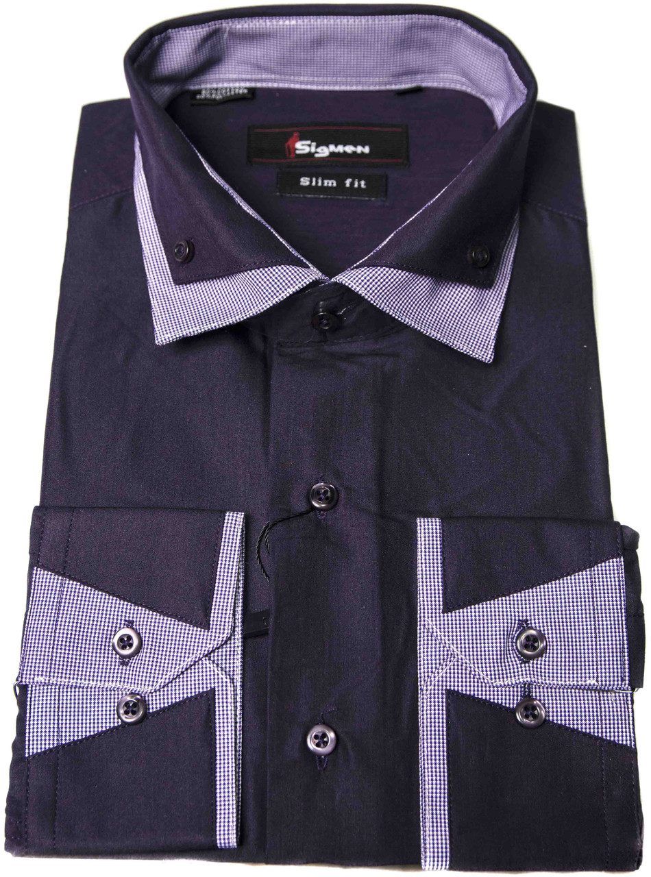 Сорочка чоловіча "Sigmen". Бузкова. Довгий рукав, фото 1