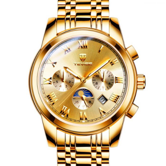 Чоловічий годинник Tevise Royal Gold, фото 1