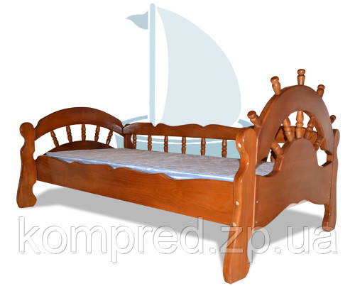 Ліжко одномісне дерев'яне в дитячу кімнату 80*190 см Бриз