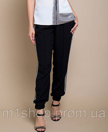 Жіночі штани з лампасами великих розмірів (Маренго lzn), фото 2