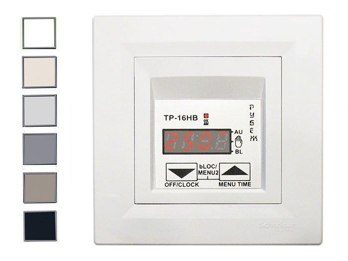 Терморегулятор, термостат для теплої підлоги цифровий КОРДОН ТР-16НВ Schneider (білий і бежевий)