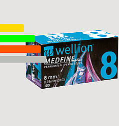 Голки інсулінові Wellion Medfine 8мм, 31G - Веллион Медфайн 8мм