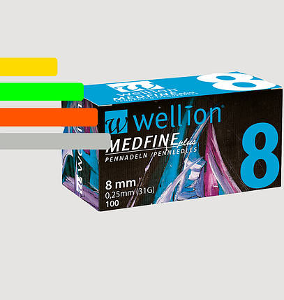 Голки інсулінові Wellion Medfine 8мм, 31G - Веллион Медфайн 8мм, фото 1