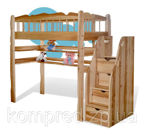 Ліжко-горище дерев'яне одномісне Гірка