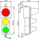 Світлофор СД Т1.2-З Світлофор дорожній світлодіодний, транспортний 3-х секційний, комбінований D = 300/200/, фото 2