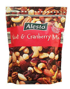 Alesto Nut&Cranberry Mix кеш'ю, пекан, мигдаль та журавлина, 200 г.