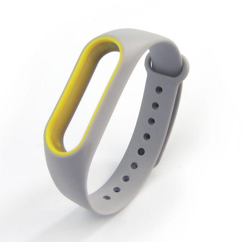 Ремінець Xiaomi Mi Band 2 з рамкою силіконовий браслет Сірий / Жовтий 1091P