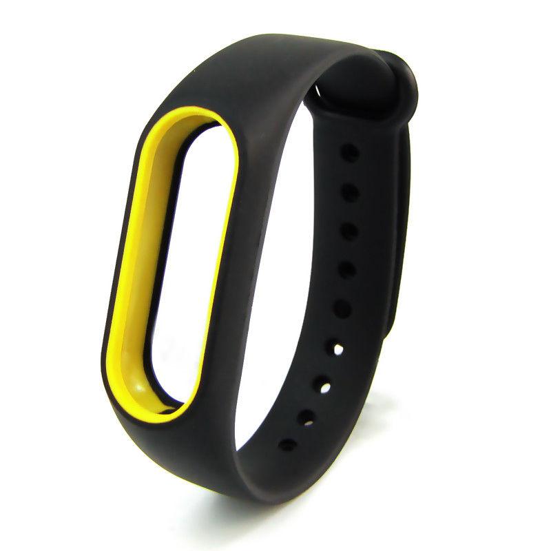 Ремінець Xiaomi Mi Band 2 з рамкою силіконовий браслет Чорний / Жовтий 1091P